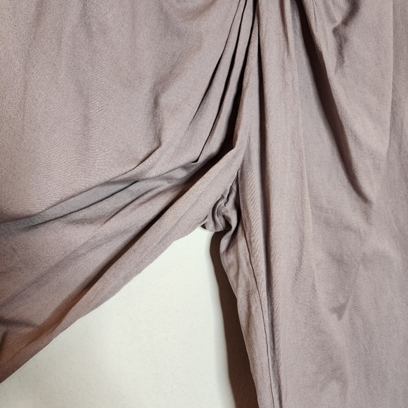 NWT Free People Grey Linen Cotton Gathered Tie Front Pants. Size Medium - Picture 9 of 14